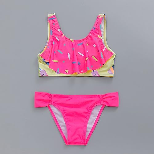 Two Piece Bikini for Girls Toddler Girl 2 Piece Swimsuit Sport Cartoon Prints High Waist Toddler Girl Swimsuit3