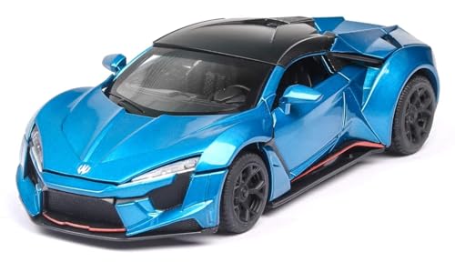Image of 1:24 Scale Big Size Lykan Hypersport Toy Car | Metal Pullback Diecast Car for Kids with Openable Doors, Sound, Light Effects Toy for Car Enthusiasts (Color As Per Available), Black