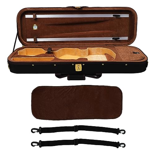 livre Boîte de Rangement Professionnelle à Coque Rigide pour Violon de Taille 4/4 avec Hygromètre Étui de Voyage pour Violon avec Poignée Portable Étui de Protection pour Instrument de