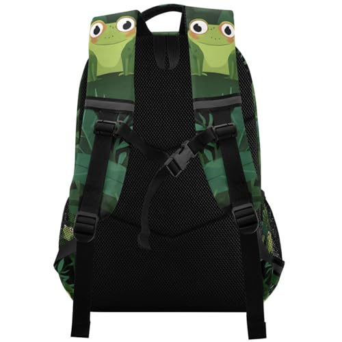 ALAZA Teens School Backpack Frog Pattern Laptop Backpack Elementary Primary middle Bookbag2