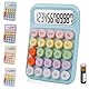 Bimormat Cute Electronic Calculator,12 Digit Large LCD Display and Big Round Buttons Candy-Colored Desktop Calculator for Office,School,Home,Business(DE-COR-Blue)