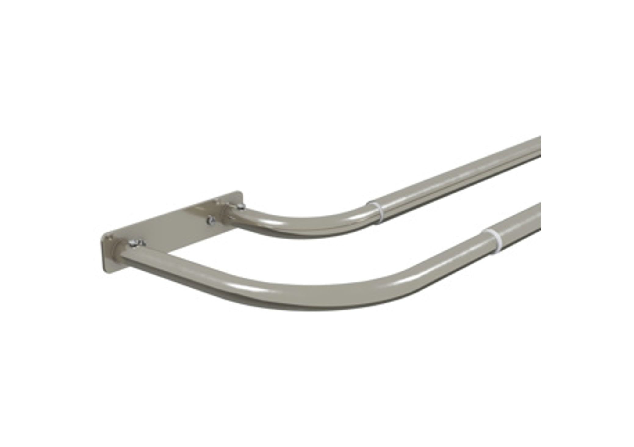 New Edge Blinds - Double Extendable Curtain Pole - 19-22mm - Satin Silver - 130-210cm