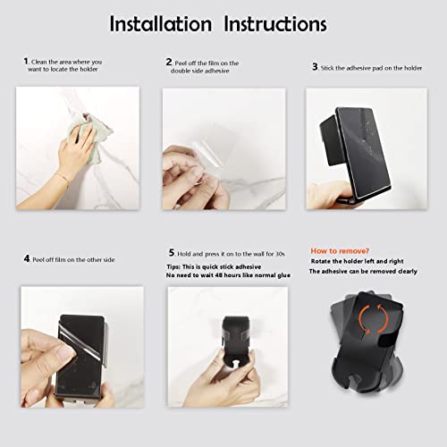 White Painted Metal Electric Toothbrush Holder For Bathroom Wall Mount With No Track Adhesive, Slot For Charger And Drainage, Oral-B Tooth Brush Holder, 2Pcs Pack #TOP7