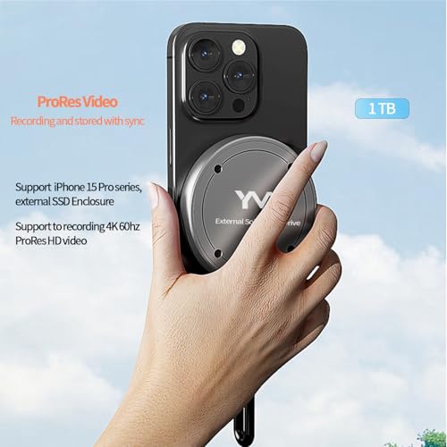 Image of YMY Portable Magnetic External SSD 1TB, 10Gbps Ultra Speed External Solid State Drive, USB C SSD for Storage and Backup Compatible with Laptop, Mac, TV, iPhone 15 Pro, Type C Smartphones etc