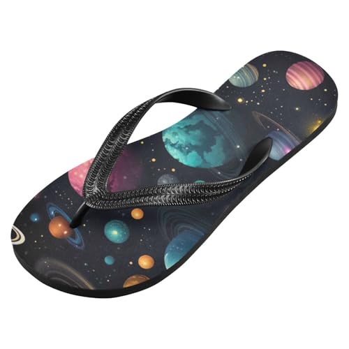 Mens Flip Flops Space PlanetsSandal Flip Flops for Women Summer Beach Slipper 214B2837