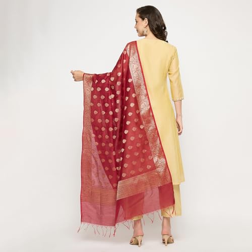 Image of Rangavali Beige Gold Embroidered Festive Anarkali Kurta Set | Chanderi Readymade Outfit Kurti for Womens | Kurti Set for Ladies
