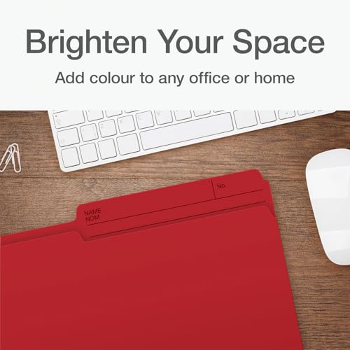 Pendaflex File Folders - Red Colour File Organizers, 1/2 Cut Tab, Legal Size, Durable Paper Stock, 100/Box, Ideal for Office, Home, and School Organization by Pendaflex - Image 4