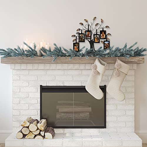 Americanflat Bronze Family Tree Picture Frame - Includes 6 Hanging Picture Frames In Black With 2X3 Picture Frame And Adjustable Ribbon Tassels - 12" Tall #TOP7