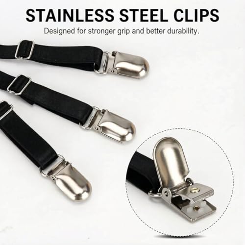 Image of Shirt Tucker Belt for Men Formal | Shirt Tucking Clip for Wrinkle Free with Non-Slip Metal Clips, Keeps Dress Shirt Tidy All Day (2-Pack)
