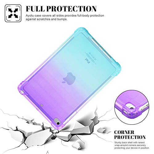 Dteck Ipad Mini Case (5Th/4Th Generation), Ipad Mini 3/2/1 Case 7.9" - [Translucent Back Cover] Lightweight Silicone Case Slim Thin Durable Protective Cases For Ipad Mini 7.9" Tablets (Purple&Mint) #TOP3