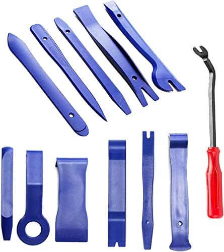 Kitbest Trim Removal Tool, 12Pcs Auto Panel Removal Tool Car Interior Trim Kit Fastener Rivet Remover Plastic Pry Tool for Automotive Radio Stereo Dash, Upholstery Toolkit