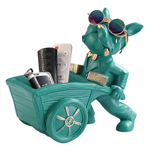 Cuenco para caramelos para perros, bandeja para llaves de perro, plato de resina para escritorio de entrada, adorable perro creativo dibuja una estatua de almacén decoración de almacenamiento para la