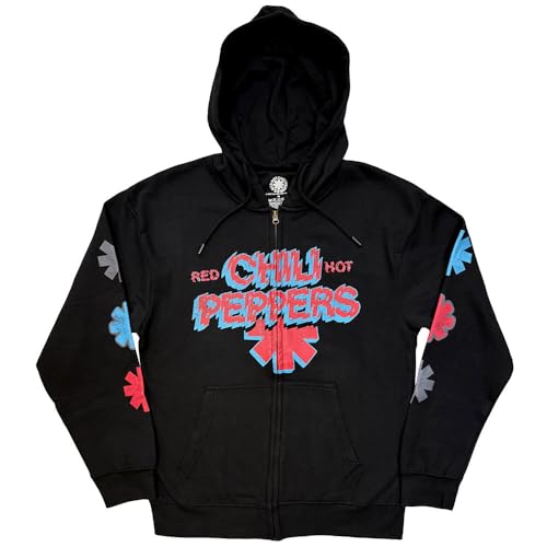 Rock Off officially licensed products Red Hot Chili Peppers Shock Logo Zipped Sweat-Shirt À Capuche Size M