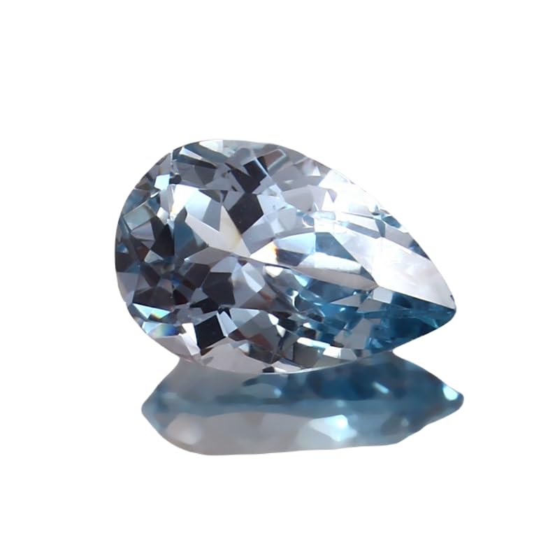 Aigue-marine naturelle taillée en poire 10x15 mm éclat joaillerie GH_NAT_12238