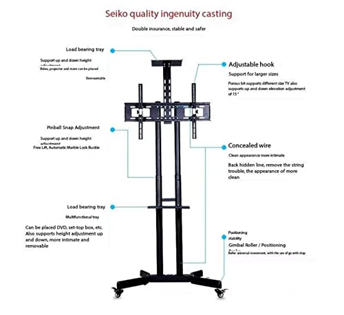 Soporte móvil giratorio para TV de piso ajustable miniatura 4