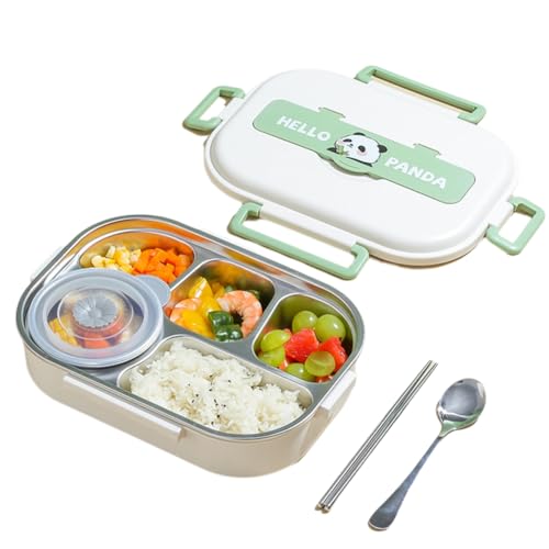Boîte à lunch isolée haut de gamme avec 5 compartiments et set de couverts panda - 2