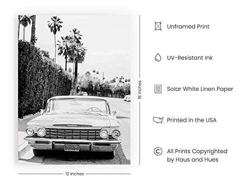 Haus And Hues Black And White Vintage Car Poster Black And White Pictures For Wall Decor Prints And Posters Wall Art Vintage Car Pictures For Wall Vintage Car Retro Posters Unframed 12”X16” #TOP1