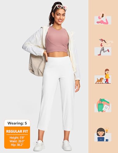 Image of ISEEGZ 15 inch / 18 inch / 21 inch / 25 inch Capri Pants for Women High Waist with Pockets Women's Capris Workout Yoga Pants Loose Straight Leg