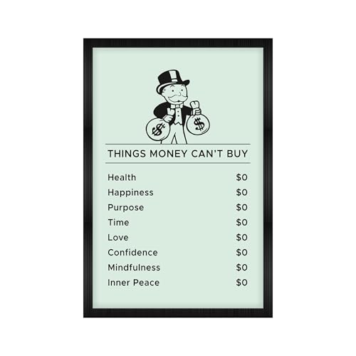 Image of CodersParadise Framed Wall Poster (12x18 Inch) | Inspirational Quote Wall Art | Minimalist Motivational Home Decor for Living Room & Office | Ready-to-Hang Display Frame (Things Money Cant Buy)