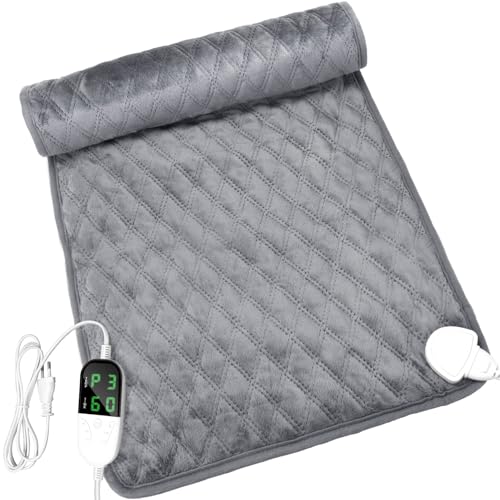 Nauotk Almohadilla Térmica, Almohadilla Térmica Eléctrica 76x40cm para Aliviar el Dolor, Contra el Frío, Almohadilla Térmica 6 Configuraciones de Temperatura y 4 Configuraciones de Tiempo con Pantalla