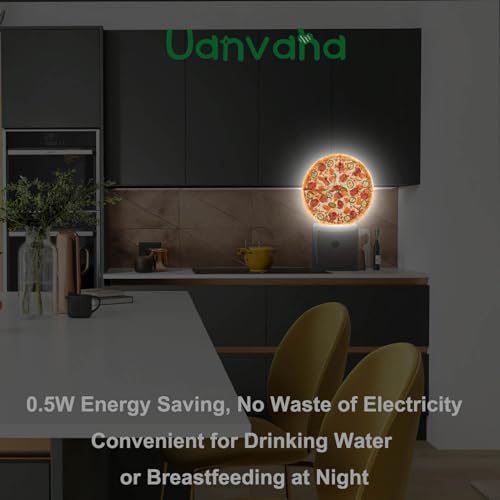 Image of Pizza Night Light Fast Food Sausage Pizza Cheese Plug-in Night Lights with Dusk-to-Dawn Sensor for Bedroom, Bathroom and Living Room 0.5W Sleep Friendly for Women /Girls /Boys Gift