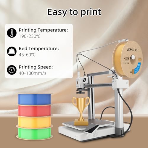 Image of 3DHoJor Silk PLA Filament 1.75mm, PLA Filament 1.75mm Silk Shiny 3D Printer Filament, 1kg*4 Cardboard Spool, Dimensional Accuracy + /- 0.03 mm, Fit Most FDM Printer(Gold+Red+Green+Blue)
