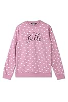 Stories.Label Girl Cotton Printed Winter Wear Sweatshirts, Fashion Long Sleeve Sweater Tops T-Shirts for Kids Girl (Pink, 13-14 Years)