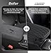 QKDS Car Armrest Cover with Storage Pockets, Waterproof Leather Center Console Protector, Leather Memory Foam Car Armrest Booster Pads Suitable for Most Vehicles, SUVs, Trucks, Cars(Black)