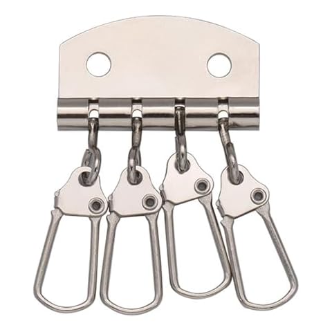 XBOKA 5 Pcs Key Holders with 4/6 Snapped Hooks Key Row Keyring Organizers Hardware Accessories for Leather Craft Wallet Cover