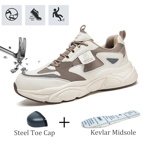 Nutropa Steel Toe Boots for Men, Lightweight Safety Work Shoes, Comfortable Breathable Composite Toe Boots Slip-Resistant Indestructible Shoes2
