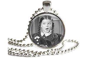 Exclusive Wednesday Addams and Her Headless Doll 1 inch Silver Plated Pendant Necklace