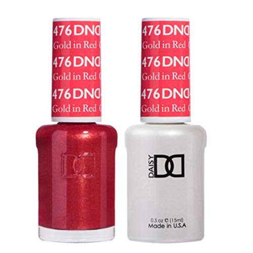 DND 476 Gold in Red Gel & Matching Polish Set - DND Gel & Lacquer