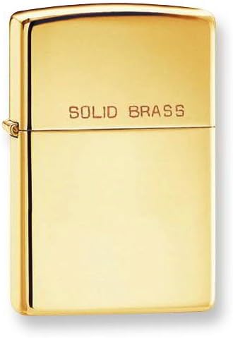 ZIPPO High Polish Brass Solid Brass Zippo Lighter - Christmas, Halloween & Valentines Day Gift