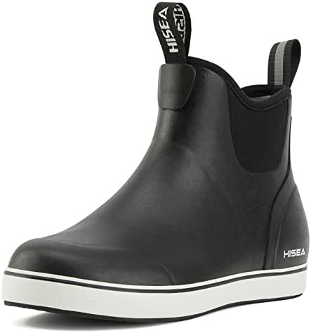 HISEA Women's Deck Rain Boots - Waterproof Ankle Rubber Neoprene Shoes