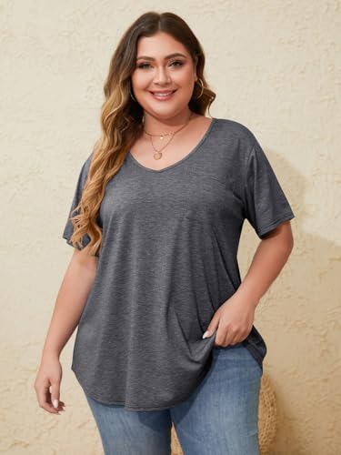 Image of BELAROI Women Plus Size Tops V-Neck Tunics Shirts