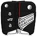 Produktbild kwmobile Autoschlüssel Hülle kompatibel mit VW Golf 7 MK7 3-Tasten Autoschlüssel - Silikon Schutzhülle Schlüsselhülle Cover Pro Racing Weiß Schwarz
