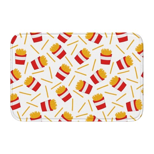 玄関マット フライドポテト バスマット 室内 屋外 足拭きマット カーペット おしゃれ 北欧 滑り止め付き 洗える ベットルーム 浴室 台所 寝室 業務用 家庭用 40×60cm