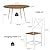 IRONCK Dining Table Set for 4, Round Kitchen Table and 4 Stool Chair for Dining Room, 44.5inch Drop Leaf Desk, Small Space Saving