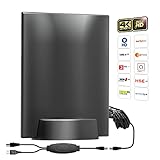 【Einfach zu installation】Diese Smart -TV -Antenne ist sehr einfach zu installieren (eine Verbindung zu ANT/in Ports von HDTV oder Top -Box einstellen, die Antennen mit Strom versorgen, indem Sie den USB -Anschluss in einen Ladeanschluss am HDTV oder mit Stromadapter in den Auslass anschließen. Antenne so hoch oder in der Nähe des Fensters wie in Innenräumen, um mehr Kanäle zu erhalten !!! einschließlich Fenster, Wände, Tische und anderen besten Orten.