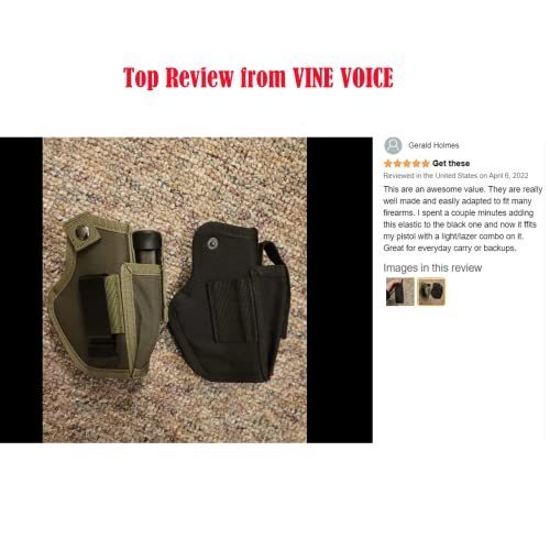 2 Pack Gun Holsters For Concealed Carry, Universal Inside Outside Waistband Holster W/ Magazine Pouch, Iwb Belt Holster For Right & Left Hand, Fits Subcompact Compact Full Size Pistols, Black & Green #TOP1
