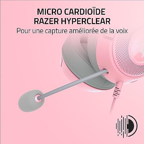 Razer Kraken Kitty V2 Casque Filaire RGB avec Oreilles de Chat Eclairage Réactif Stream Micro Cardioïde HyperClear Transducteurs Triforce 40mm Son Surround 7.1 - vue 4