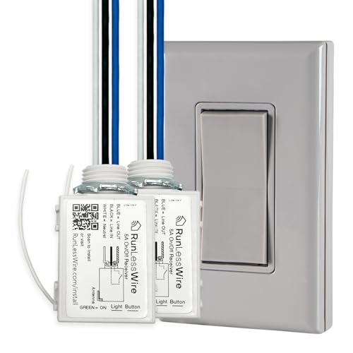 Image of RunLessWire 2 Fixture Battery-Free Wireless Light Switch Kit - Gray