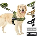 SlowTon No Pull Dog Harness with 5.7ft Lead - Adjustable Pet Harness with 2 Leash Clips, Reflective Vest with Easy Control Soft Padded Handle for Training and Walking Medium Large Dogs