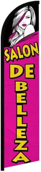 Salon De Belleza Windless Swooper Flag Feather Banner