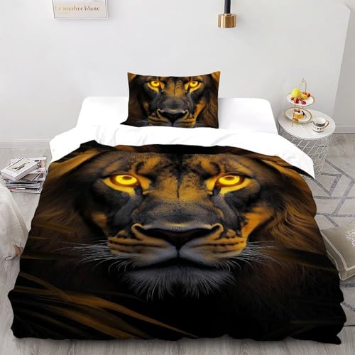 Parure de lit lion en microfibre premium avec imprimé 3D single - 2