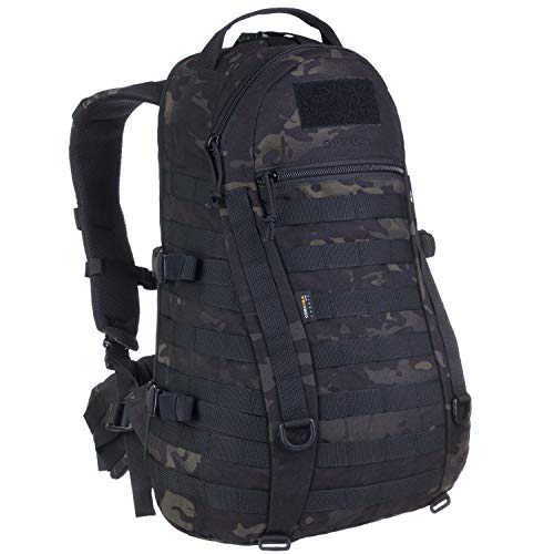 Wisport Robust backpack + Ultrapower tube cloth | Outdoor | Excursion | Mountains | Bicycle | City | Leisure | Climbing | Cordura | Caracal 25 L, Camouflage:Multicam Black