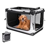 多用途 ペット ソフトクレート ソフトケージ ペットハウス カバー取り外せる 4面メッシュ出入口 折りたたみ式 ロック付きファスナー 鉄フレーム 600D防水オックスフォード 洗濯可能 猫犬兼用