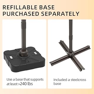 ZLACUIU 10x13FT Cantilever Outdoor Patio Umbrellas, Double Top Large Rectangle Umbrella, Heavy Duty 360° Rotation Offset Outdoor Sun Shade Umbrella for Garden Deck Pool Backyard Patio, Beige