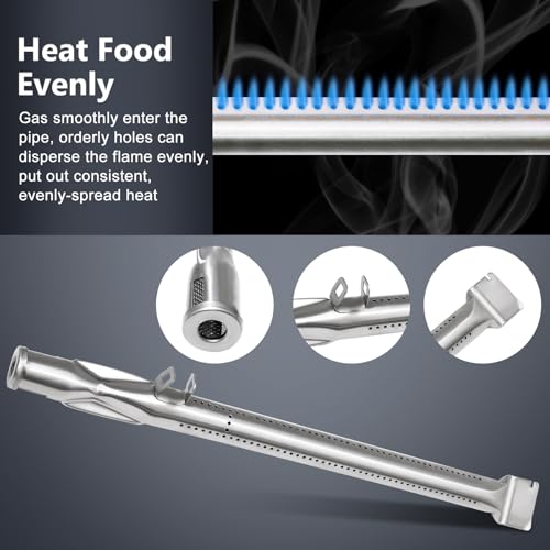 Image of Hiorucet Grill Parts for Monument Grill 4 Burner 35633, 41847NG, 24633, 17842, 24367, Stainless Steel D010012307 Flame Tamers, A0212926 Burners and Igniters for Monument Grill Replacement Parts.