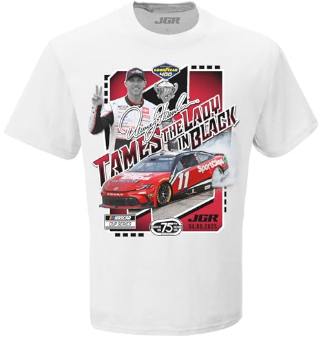 Checkered Flag Sports Denny Hamlin #11 NASCAR 2025 Darlington Win 4.6.2025 Win T-Shirt (US, Alpha, XX-Large, Regular, Regular, White)